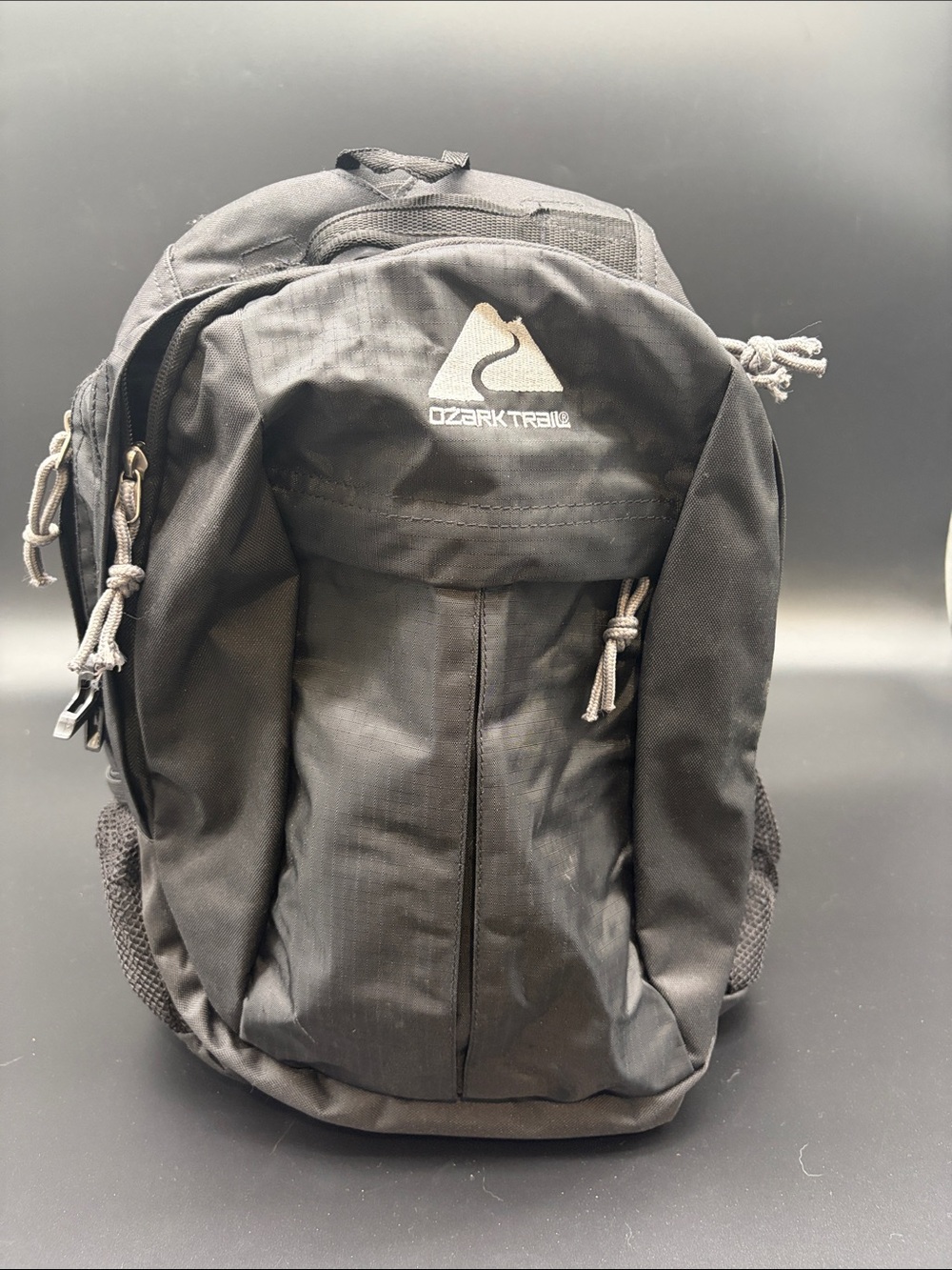 Ozark Trail Black Compact Hiking Backpack with Logo